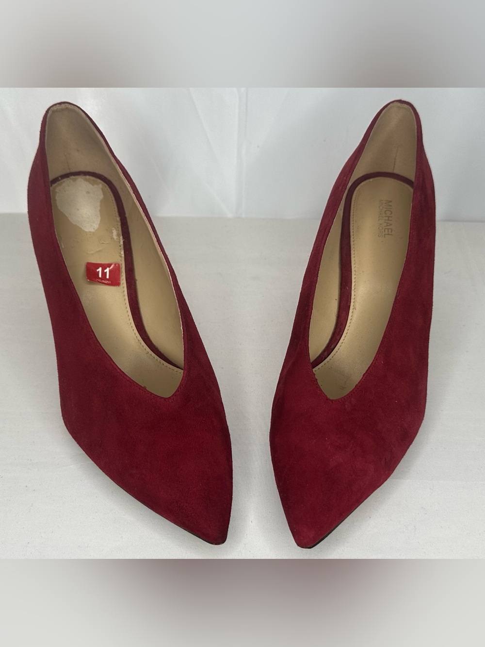 Michael Kors Burgundy Suede Pointed-Toe Pumps